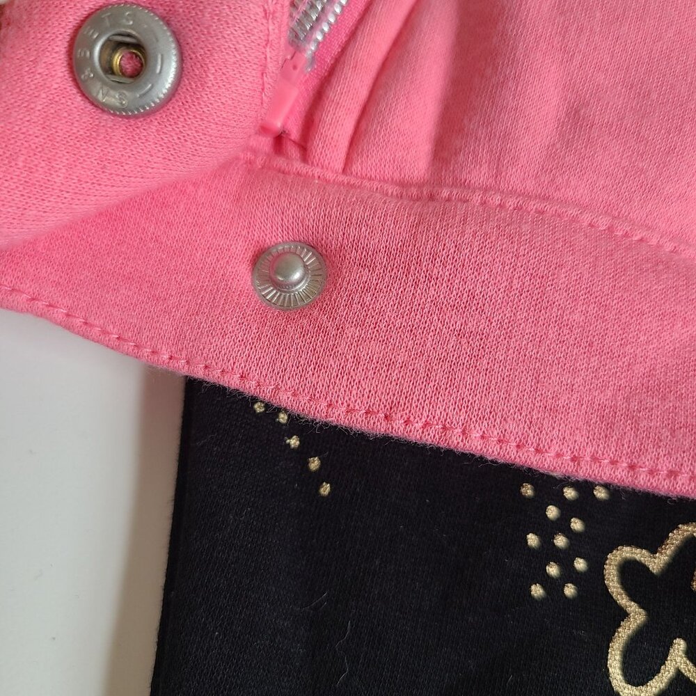 Orchestra Baby Girls Pink Fleece Biker Jacket & Black Floral Leggings Size 2T - Picture 4 of 11